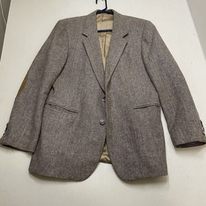 Gallery By Haggar Wool Sport Coat Blazer Jacket Elbow Patches 19x31